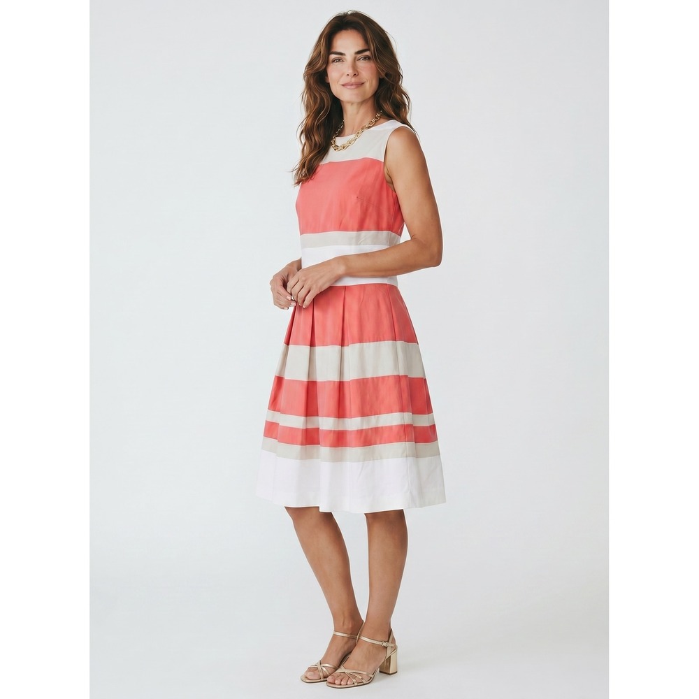 Lauren Ralph Lauren Striped Sleeveless Fit & Flare Dress Size 10‎